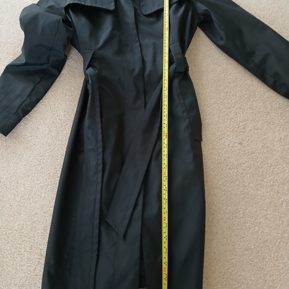 Kenneth Cole Women's Black Collared Button Up Trench Coat Size M - Picture 6 of 9